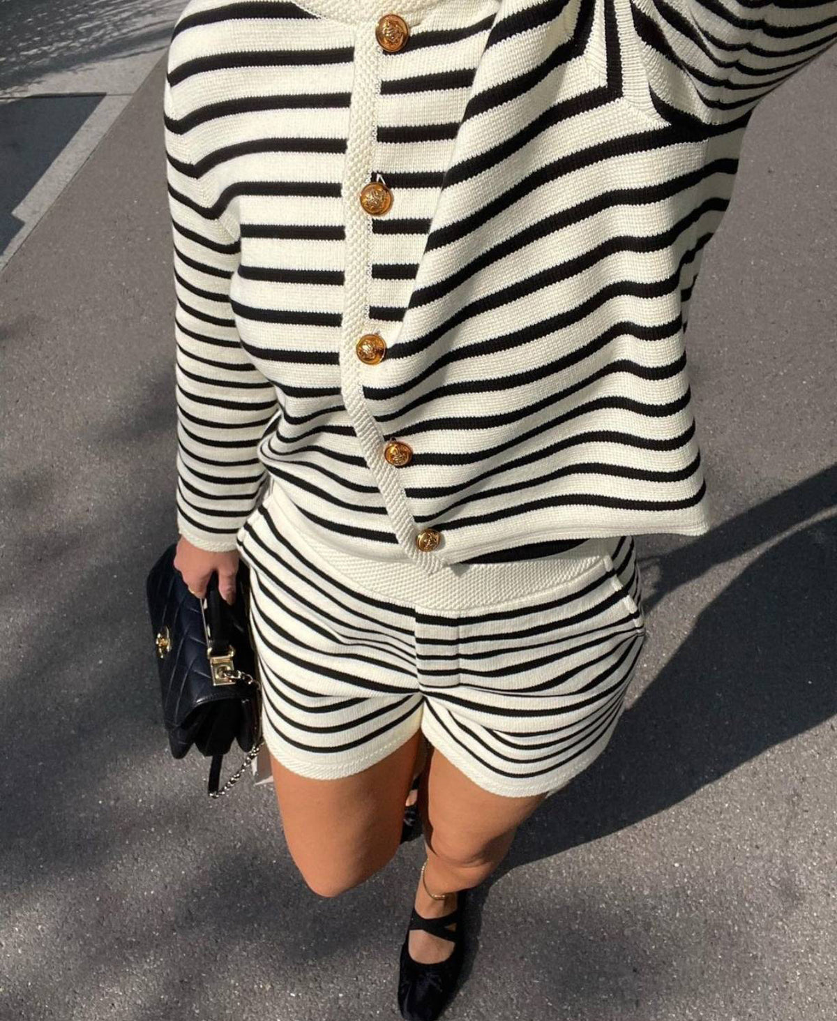 Fashion Casual Striped Crewneck Knit Sweater