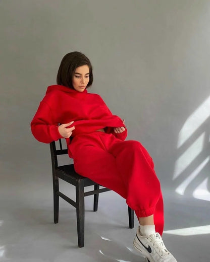 Fashion Solid Color Sports Two-piece Suit