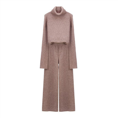 Turtleneck Size Split Sweater Suits