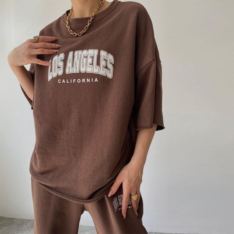 Leisure Style Short-sleeved Two-piece Suit