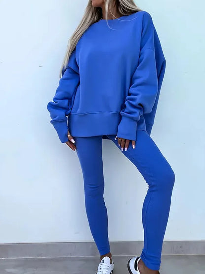 Fashion Casual Long Sleeve & Tight Pants Two-Piece Set