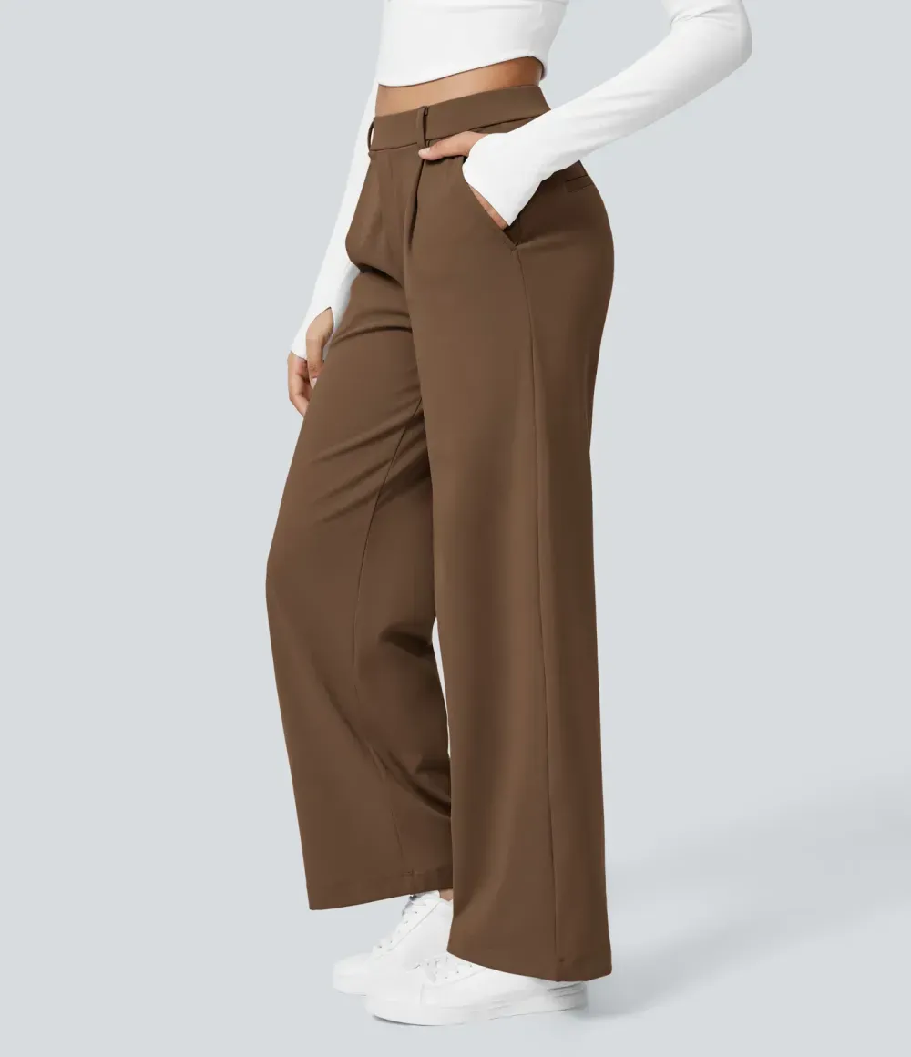 ⏰ SEPTEMBER-SALE! High-Waist Straight-Leg Damenhose mit Seitentaschen