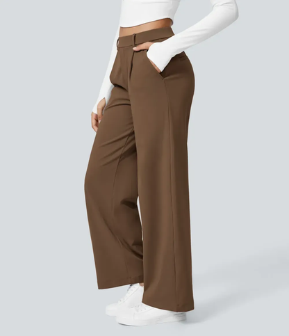 ⏰ SEPTEMBER-SALE! High-Waist Straight-Leg Damenhose mit Seitentaschen