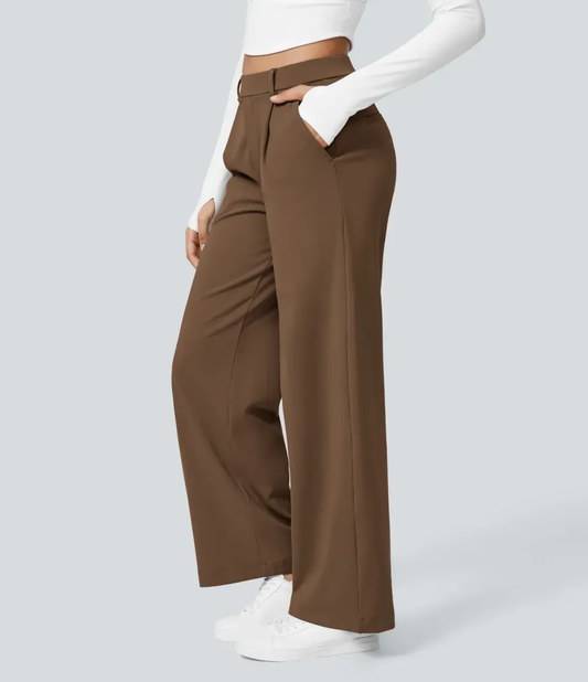 ⏰ SEPTEMBER-SALE! High-Waist Straight-Leg Damenhose mit Seitentaschen