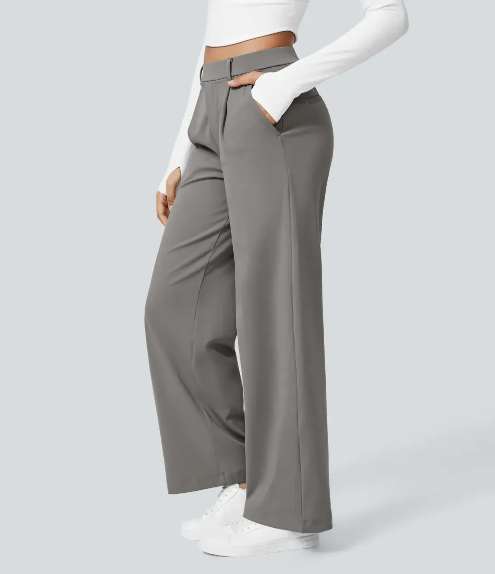 ⏰ SEPTEMBER-SALE! High-Waist Straight-Leg Damenhose mit Seitentaschen