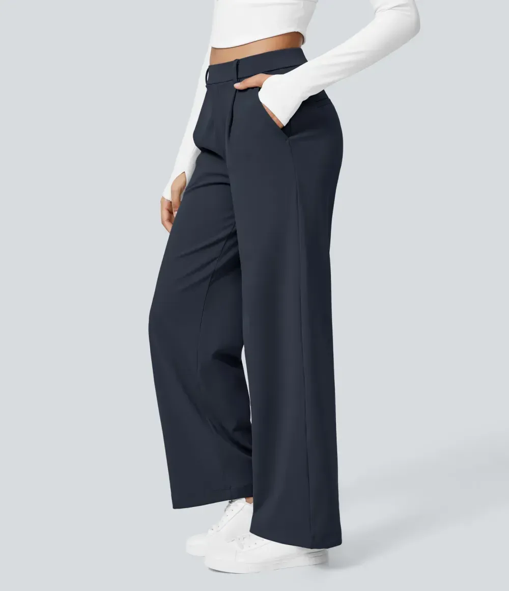 ⏰ SEPTEMBER-SALE! High-Waist Straight-Leg Damenhose mit Seitentaschen