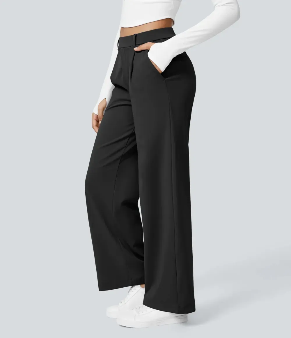 ⏰ SEPTEMBER-SALE! High-Waist Straight-Leg Damenhose mit Seitentaschen