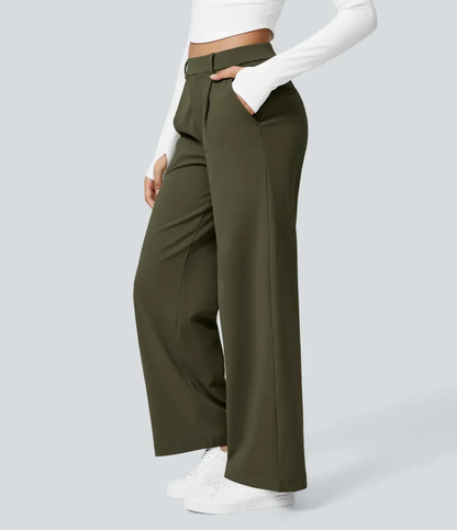⏰ SEPTEMBER-SALE! High-Waist Straight-Leg Damenhose mit Seitentaschen
