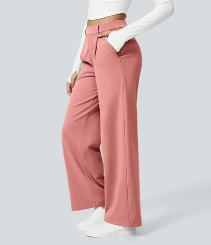 ⏰ SEPTEMBER-SALE! High-Waist Straight-Leg Damenhose mit Seitentaschen