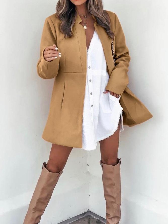 Fashion Trend Clear Color Slimming Coat