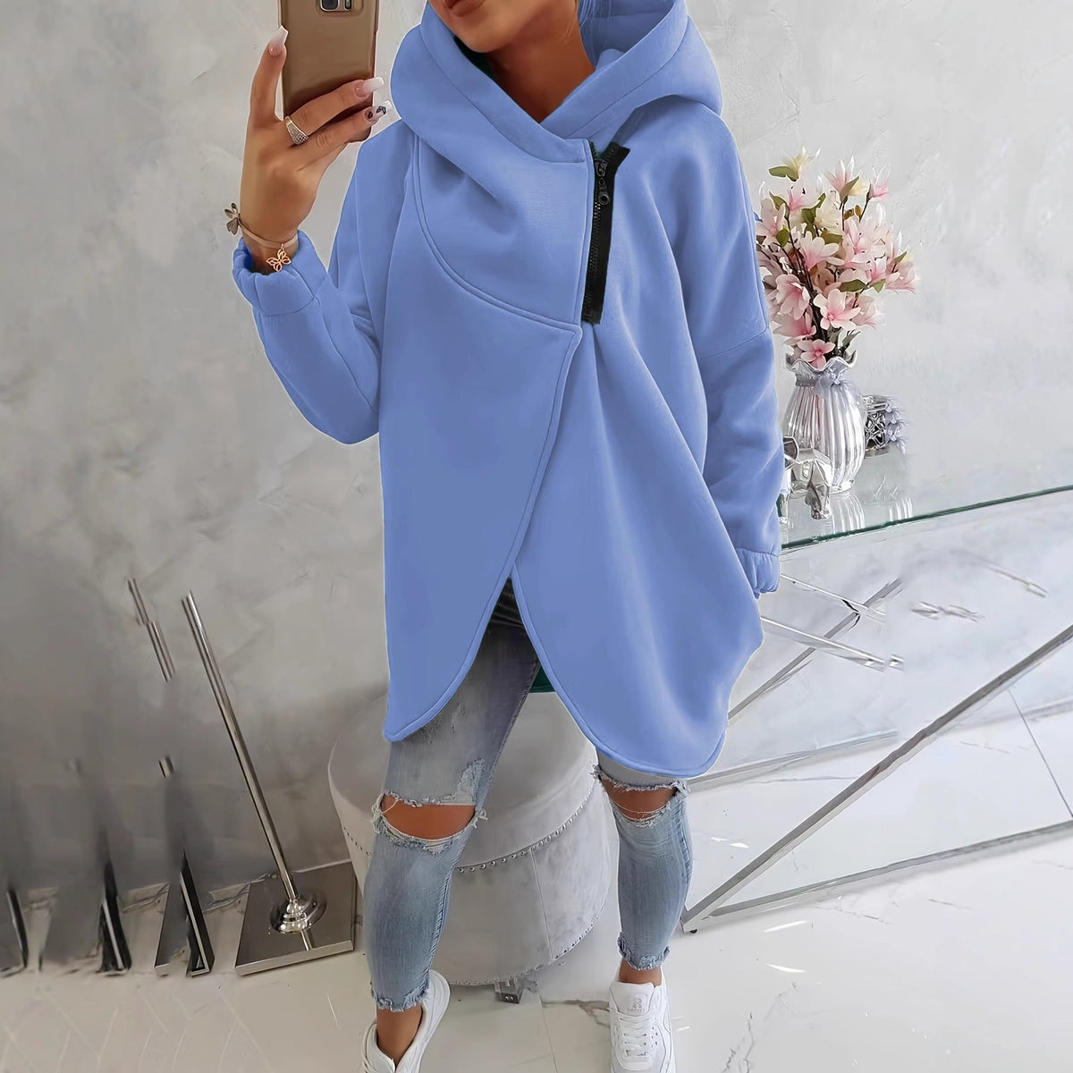 🌷Brielle - Stylish oversized warm zipper hoodie jacket