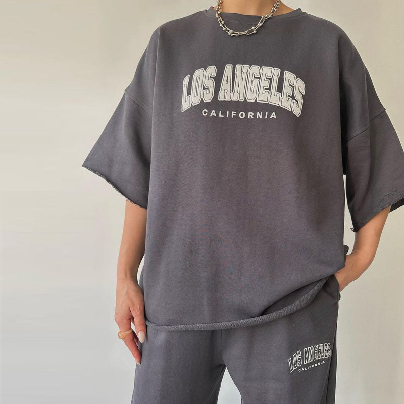 Leisure Style Short-sleeved Two-piece Suit