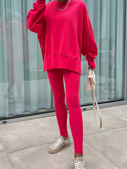 Fashion Casual Long Sleeve & Tight Pants Two-Piece Set