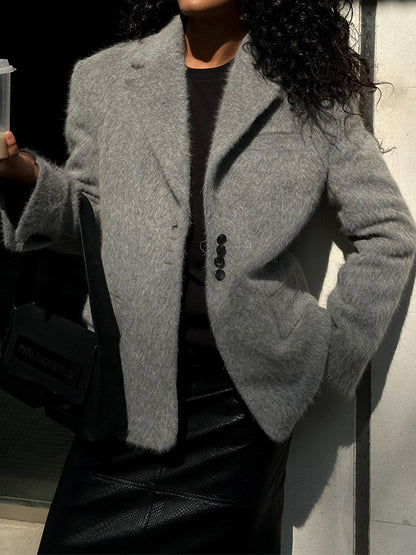 Stylish Lapel Plush Jacket