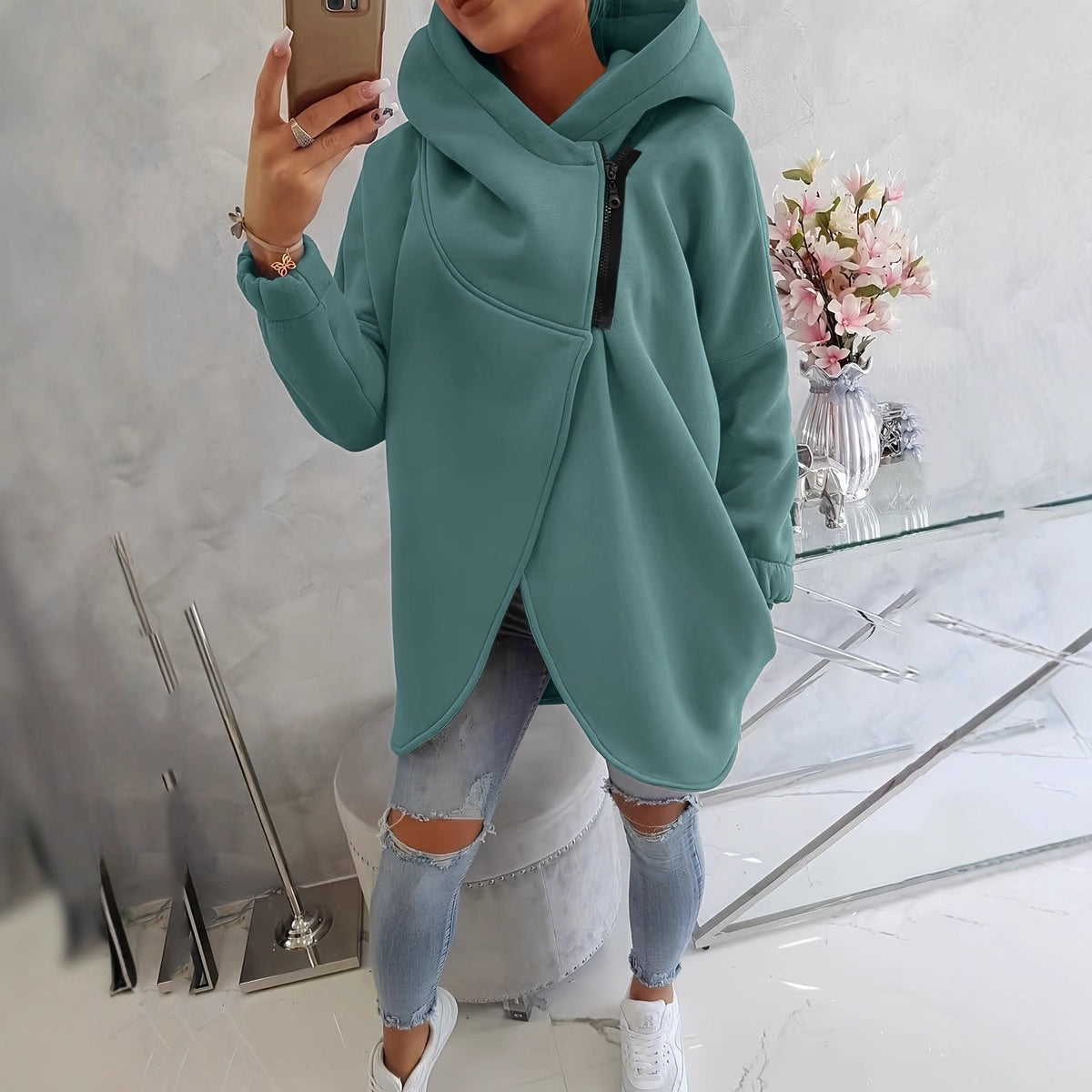 🌷Brielle - Stylish oversized warm zipper hoodie jacket