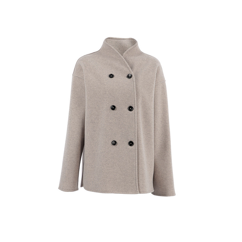 Brown French Style Oversized Button-Down Jacket