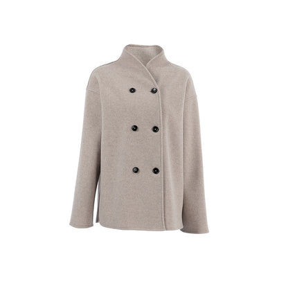 Brown French Style Oversized Button-Down Jacket