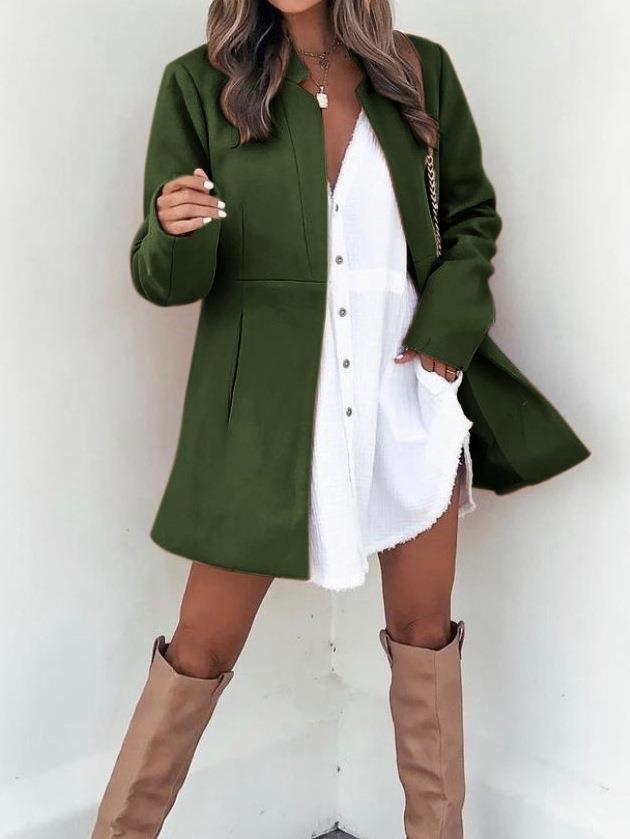 Fashion Trend Clear Color Slimming Coat