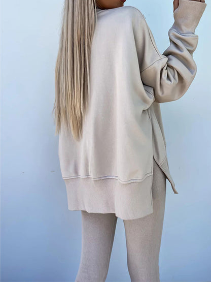 Fashion Casual Long Sleeve & Tight Pants Two-Piece Set