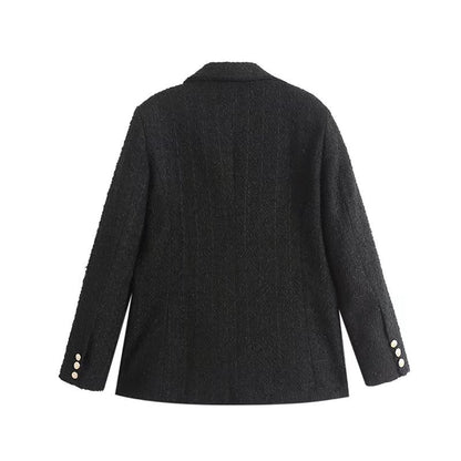 Old Money Aesthetics Tweed Blazer