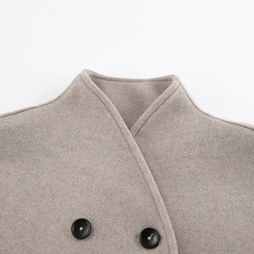 Brown French Style Oversized Button-Down Jacket