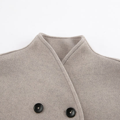 Brown French Style Oversized Button-Down Jacket