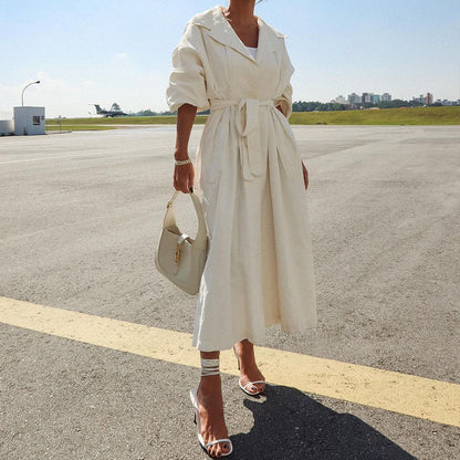 Stylish Elegant Solid Color Trench Coat