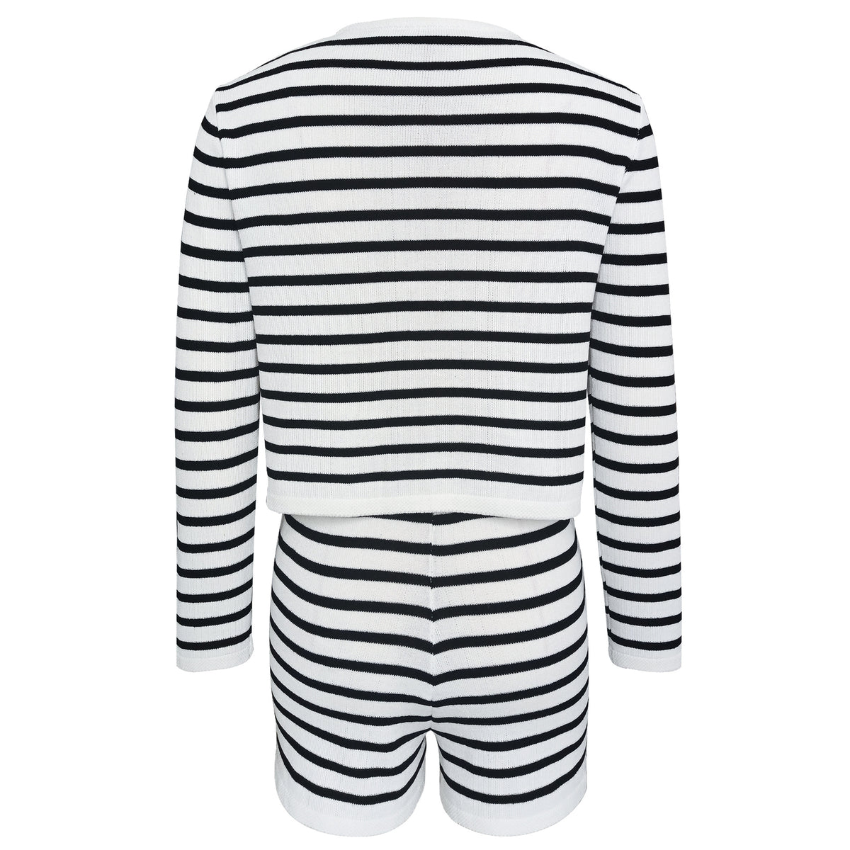 Fashion Casual Striped Crewneck Knit Sweater