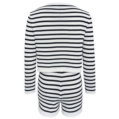 Fashion Casual Striped Crewneck Knit Sweater