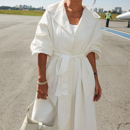 Stylish Elegant Solid Color Trench Coat