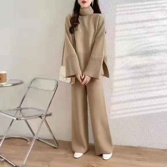 Casual Turtleneck Two-piece Sweater  Suit