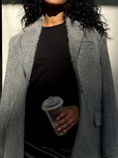 Stylish Lapel Plush Jacket