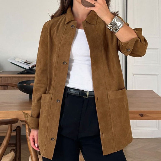 Vintage Solid Color Casual Jacket