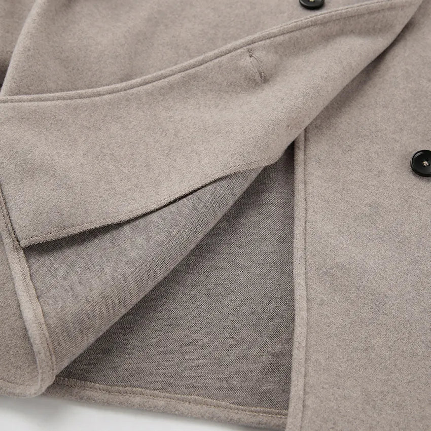 Brown French Style Oversized Button-Down Jacket