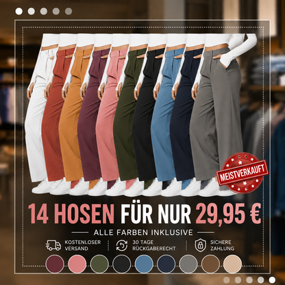 ⏰ SEPTEMBER-SALE! High-Waist Straight-Leg Damenhose mit Seitentaschen