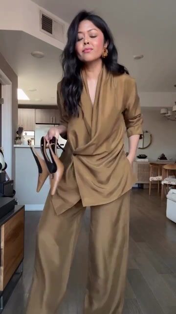 Fashionable Commuter Shirt & Pants Two-Piece Set
