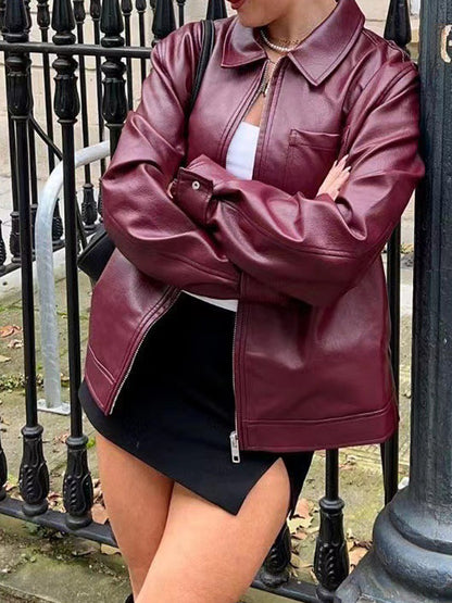 Stylish Burgundy Casual Jacket