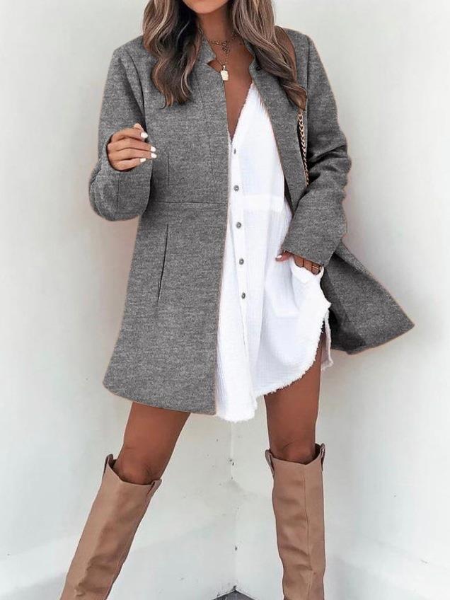 Fashion Trend Clear Color Slimming Coat