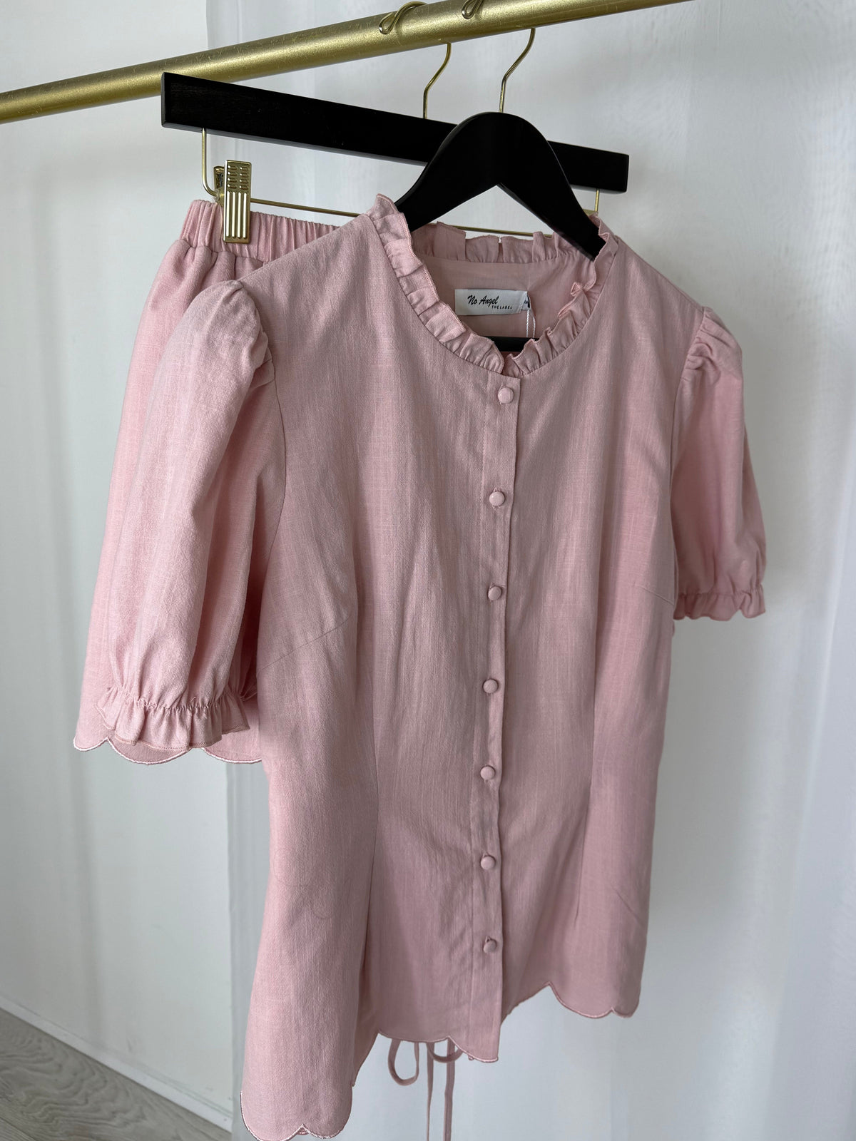 Venice - Scallop Trim Co-Ord Set (Rose)