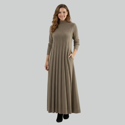 Sorella | Over-Knee Knitted Dress Coat with Tummy-Covering Skirt