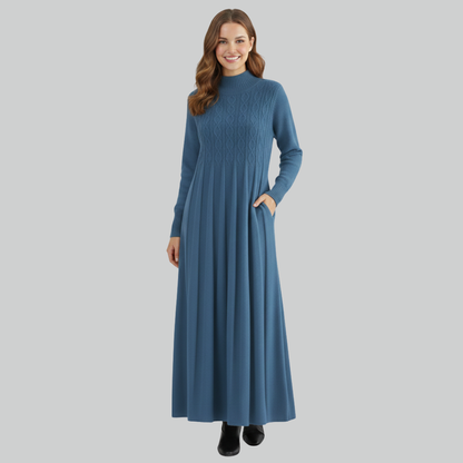 Sorella | Over-Knee Knitted Dress Coat with Tummy-Covering Skirt