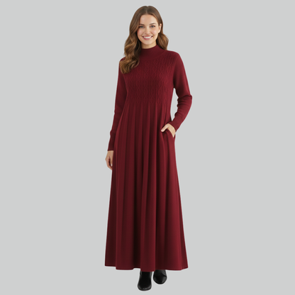 Sorella | Over-Knee Knitted Dress Coat with Tummy-Covering Skirt