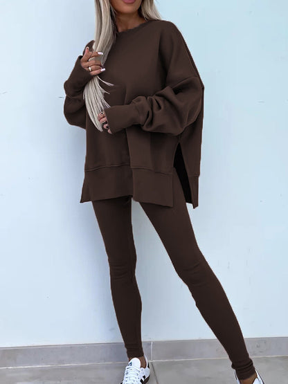 Fashion Casual Long Sleeve & Tight Pants Two-Piece Set