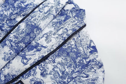 Border Printed Cotton-padded Jacket
