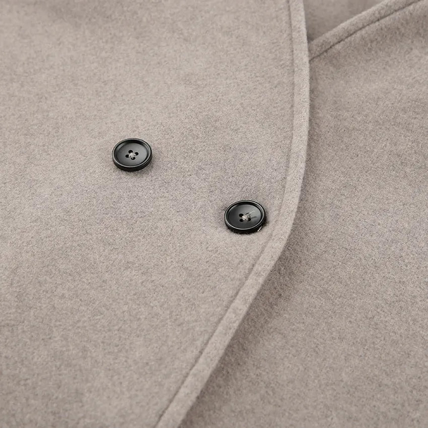 Brown French Style Oversized Button-Down Jacket