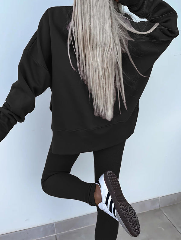 Fashion Casual Long Sleeve & Tight Pants Two-Piece Set