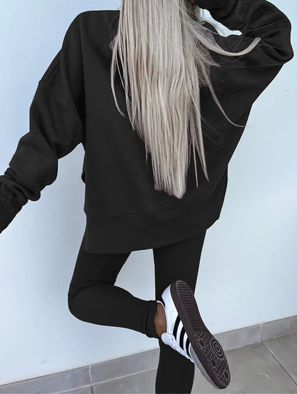 Fashion Casual Long Sleeve & Tight Pants Two-Piece Set