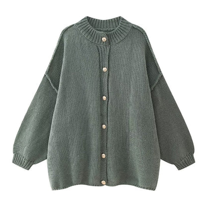 Stylish Solid Color Casual Bat-Sleeved Sweater Jacket
