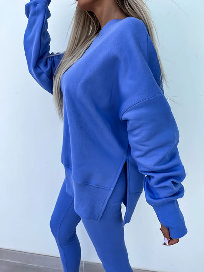 Fashion Casual Long Sleeve & Tight Pants Two-Piece Set