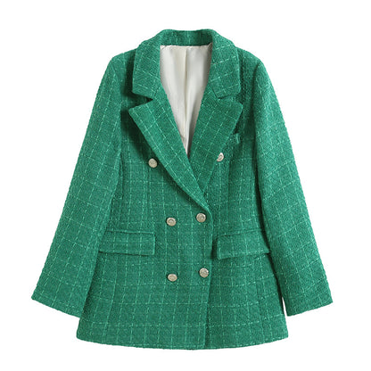Old Money Aesthetics Tweed Blazer